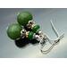 Sterling green jade earrings