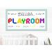 Personalized Kids Playroom Digital Download, colorful origami design with inspirational words across the bottom and child's name on top.