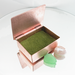 Vintage Lace-Impressed Copper Trinket Box w/ Jade Gemstone