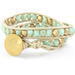 Pistachio green and gold beaded bracelet