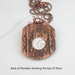 Eye of Shiva Cat's Eye Talisman mounted on Lace-impressed Solid Copper Medallion