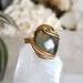Labradorite Gold Colored Sterling Silver Wire Wrapped Gemstone Ring