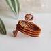 Copper wire wrapped three stone Labradorite Ring