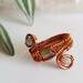 Copper wire wrapped three stone Labradorite Ring