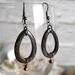 Tiger's Eye and Tiger's Iron Stainless Steel Gemstone Teardrop Dangle Earrings