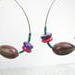 Colorful sea bean hoop earrings