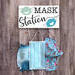 Face Mask Station, Wall Sign with Hooks