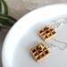 Sterling Silver Polymer Clay Waffle Earrings
