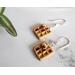 Sterling Silver Polymer Clay Waffle Earrings