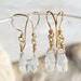 Crystal Spear Point Gold Sterling Silver Earrings