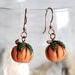 Polymer Clay Pumpkin Copper Earrings