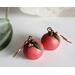 Red Apple Polymer Clay Copper Earrings