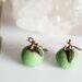 Green Apple Polymer Clay Copper Earrings