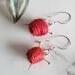 Red Knitting Needle Sterling Silver Earrings