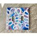 Double Light Switch Cover Plate Leaves over blue and purple Copper Enamel