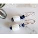 White Calcite and Sodalite Sterling Silver Earrings
