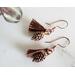 Pinecone Tassel Copper Earrings