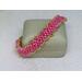 Think Pink Cancer Awareness Gold Crystal Superduo Bracelet