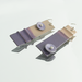 Pops of Color Fold Formed Copper Enamel Tan and Purple with Pale Lavender Button Dangle Earrings Argentium 935 Sterling Silver