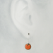 Tiny Tangerine Copper Enamel Dot Earrings