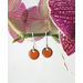 Tiny Orange Copper Enamel Dot Earrings