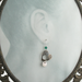 Silver Heart Green Crystal Dangle Earrings