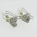 Handcrafted Petite silver heart and peridot dangle earrings