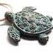 Copper sea turtle pendant on your choice of leather necklace. Natural tan