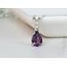 Alexandrite Necklace Pear Cut in Sterling Silver