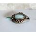 Agate and Mother of Pearl Throat Chakra Polymer Clay Pendant