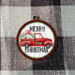 Red truck with gnome in back Merry Christmas Ornament