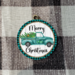 Teal Truck ornament with teal and black check frame