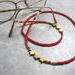 Red and Gold Star Christmas Eyeglass Chain