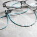 Pearl and turquoise seed bead eyeglass chain