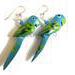 wood parrot earrings