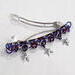 Patriotic themed red, white, and blue chainmaille with silver stars on a 3 inch steel barrette bas, handmade in USA by RainbowMaille