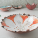 lotus copper enamel trinket dish