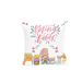 Spring vibes pillow cover with gnome displayed on a pillow