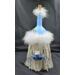 Light Blue and Grey Lady Gnome Wine Bottle Decoration with Winter Accents Front View