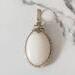 White Dolomite Sterling Silver Wire Wrapped Pendant