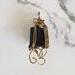 Black Tourmaline and Brass Monogram Pendant
