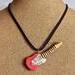 Red Guitar Polymer Clay Pendant