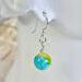 Blue and Yellow Alcohol Ink Watercolor Sterling Silver Earrings