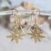 Gold Colored Sterling Silver North Star Earrings
