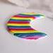 Rainbow Moon Polymer Clay Pendant