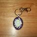 Cameo Pendant Keychain  with Hibiscus Flower or Victorian Rose