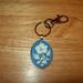 Cameo Pendant Keychain with Hibiscus Flower or Victorian Rose