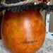 This shows Thisbe's name engraved on the back of the pumpkin gourd. I use pyrography tools to write his name onto the gourd shell.