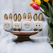 Marshmallow bunnies set with tulips