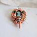 Freshwater Pearl, Blister Pearl and Malachite Copper Wire Wrapped Gemstone Pendant